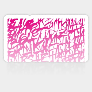 Pop Art Pink Calligraphy Letters Illustration for Street Art and Graffiti Lovers Sticker